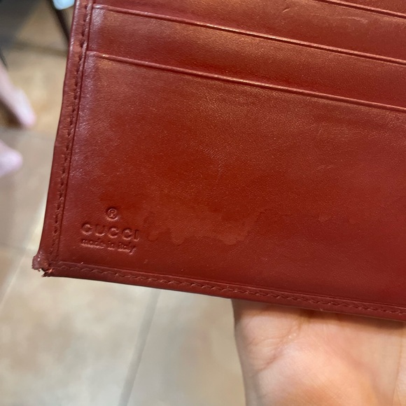 GUCCI RED LEATHER WALLET - Picture 6 of 7
